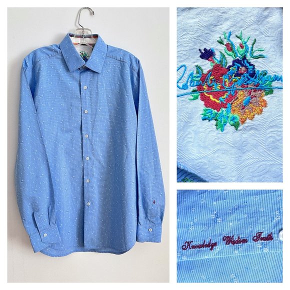 ROBERT GRAHAM made in India Blue 100% cotton Mens Shirt - Medium - Picture 1 of 11